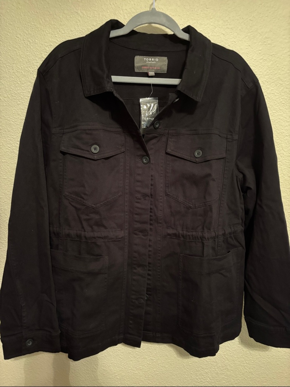 torrid Black Button-Front Utility Jacket